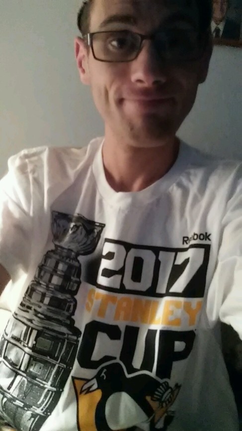 This is my white 2017 Stanley Cup Champions T-shirt. I like this shirt a lot. A relative purchased it for me on June 12, 2017.